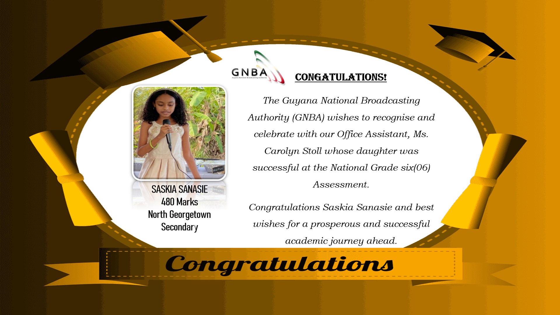 Congratulations! – Guyana National Broadcasting Authority