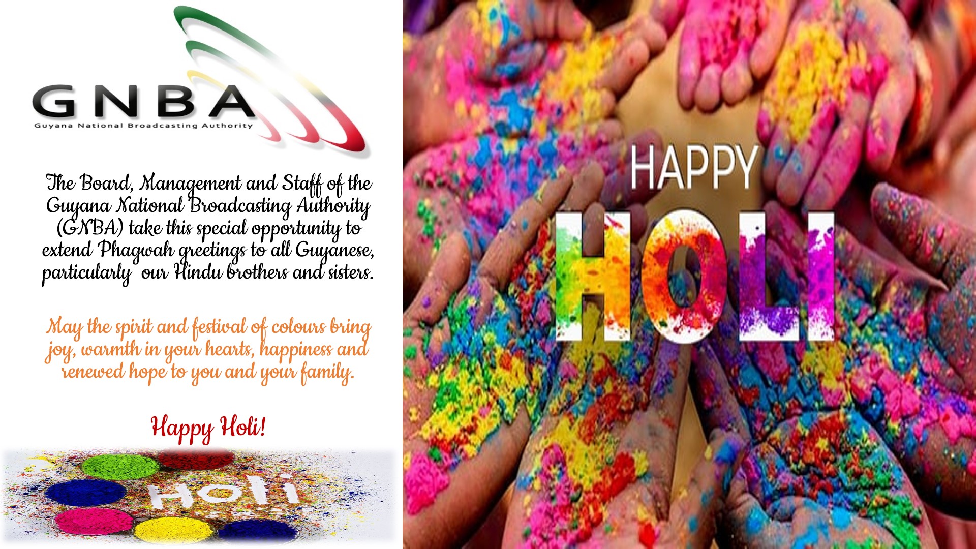 Happy Holi! Guyana National Broadcasting Authority